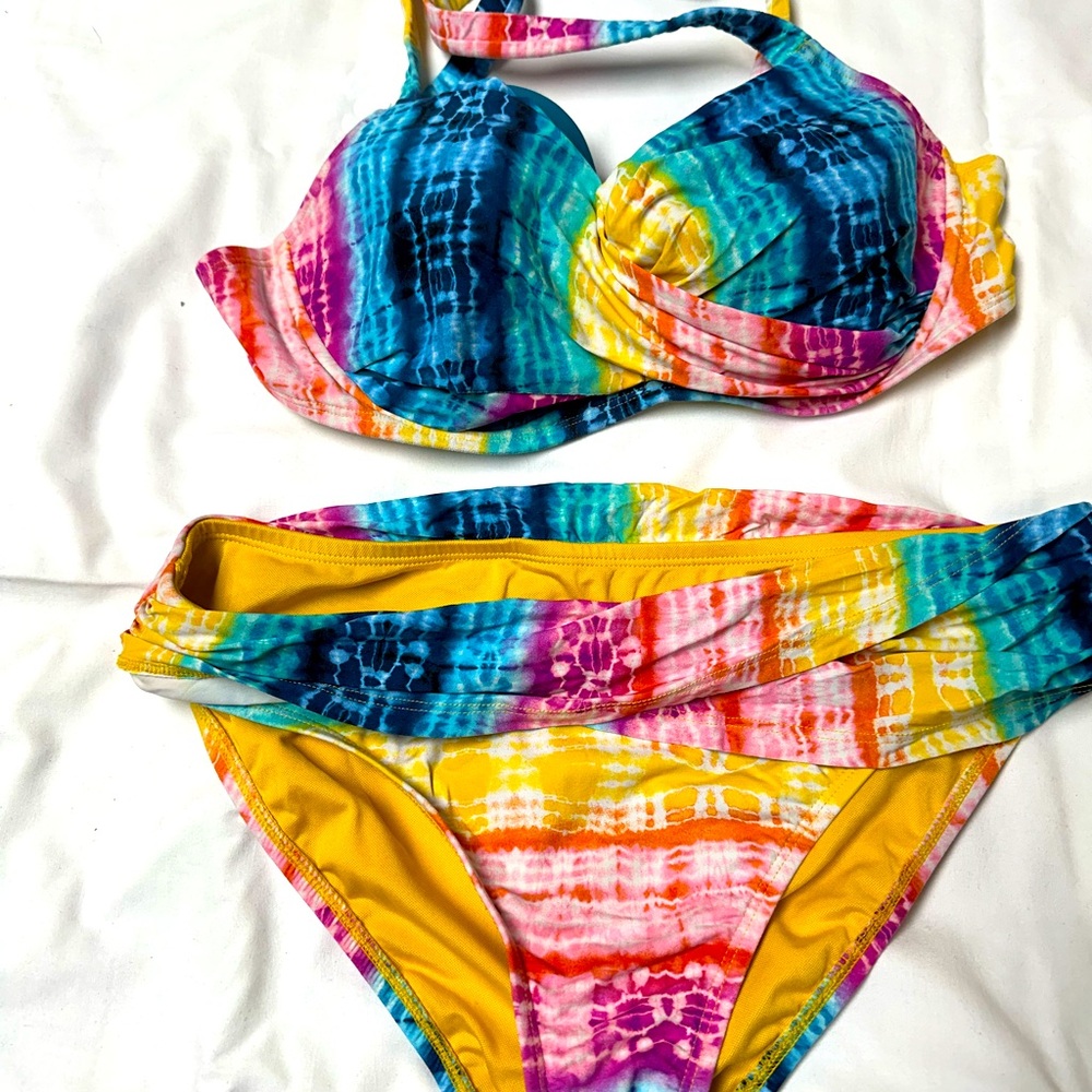 Bleu Rod Beattie Multicolor Tie-Dye Bikini